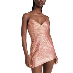 Retrofete Metallic Apricot Nala Mini Dress Size S